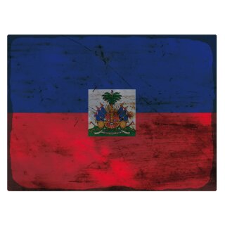 Blechschild "Flagge Haiti Rusty Look" 40 x 30 cm Dekoschild Nationalflaggen