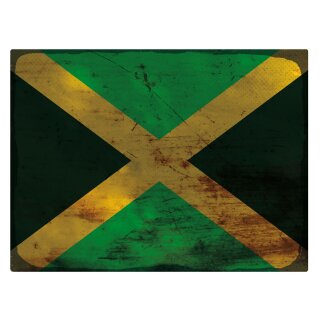 Blechschild "Flagge Jamaika Rusty Look" 40 x 30 cm Dekoschild Fahnen