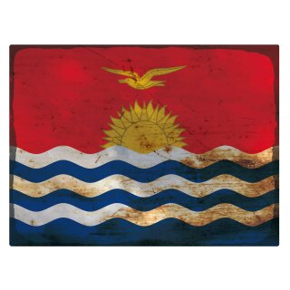 Blechschild "Flagge Kiribati Rusty Look" 40 x 30 cm Dekoschild Fahnen