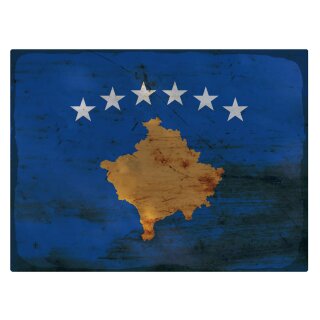 Blechschild "Flagge Kosovo Rusty Look" 40 x 30 cm Dekoschild Nationalflaggen