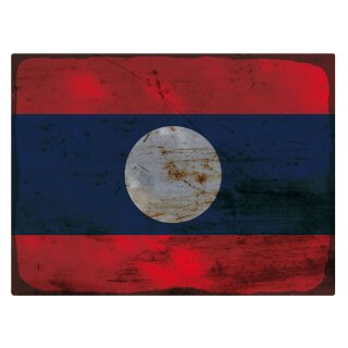 Blechschild "Flagge Laos Rusty Look" 40 x 30 cm Dekoschild Länderflagge