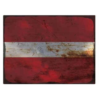 Blechschild "Flagge Lettland Rusty Look" 40 x 30 cm Dekoschild Fahnen