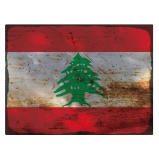Blechschild "Flagge Libanon Rusty Look" 40 x 30 cm Dekoschild Nationalflaggen
