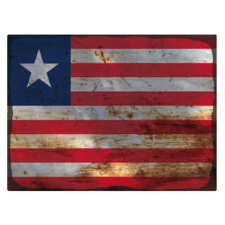 Blechschild "Flagge Liberia Rusty Look" 40 x 30 cm Dekoschild Liberia Flagge
