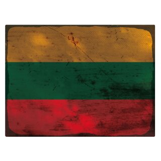 Blechschild "Flagge Litauen Rusty Look" 40 x 30 cm Dekoschild Nationalflaggen