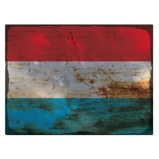Blechschild "Flagge Luxemburg Rusty Look" 40 x 30 cm Dekoschild Länderfahnen
