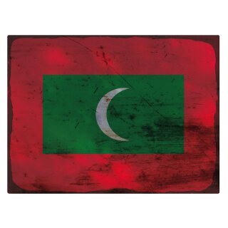 Blechschild "Flagge Malediven Rusty Look" 40 x 30 cm Dekoschild Malediven Flagge