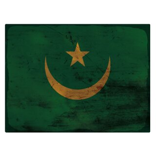 Blechschild "Flagge Mauretanien Rusty Look" 40 x 30 cm Dekoschild Länderfahnen