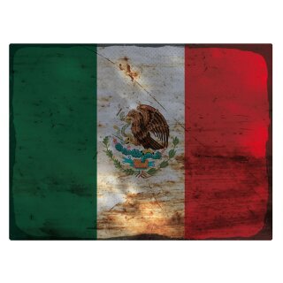 Blechschild "Flagge Mexiko Rusty Look" 40 x 30 cm Dekoschild Länderflagge