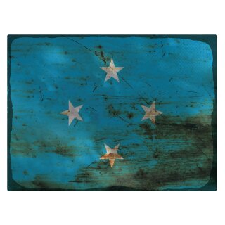 Blechschild "Flagge Mikronesien Rusty Look" 40 x 30 cm Dekoschild Fahnen
