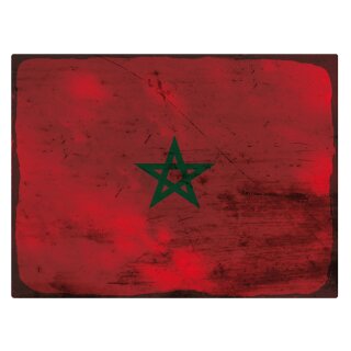Blechschild "Flagge Marokko Rusty Look" 40 x 30 cm Dekoschild Fahnen