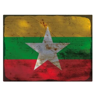 Blechschild "Flagge Myanmar Rusty Look" 40 x 30 cm Dekoschild Länderfahnen