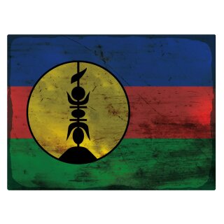 Blechschild "Flagge Neukaledonien Rusty Look" 40 x 30 cm Dekoschild Länderfahnen