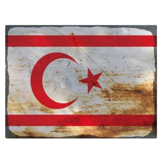 Blechschild "Flagge Nordzypern Rusty Look" 40 x 30 cm Dekoschild Länderflagge