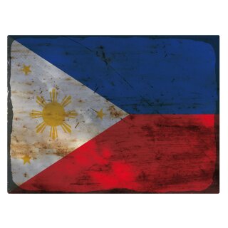 Blechschild "Flagge Philippinen Rusty Look" 40 x 30 cm Dekoschild Fahnen