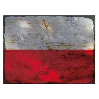 Blechschild "Flagge Polen Rusty Look" 40 x 30 cm Dekoschild Nationalflaggen