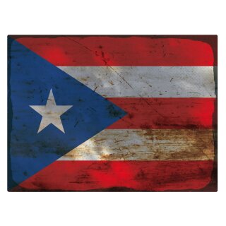 Blechschild "Flagge Puerto Rico Rusty Look" 40 x 30 cm Dekoschild Puerto Rico Flagge