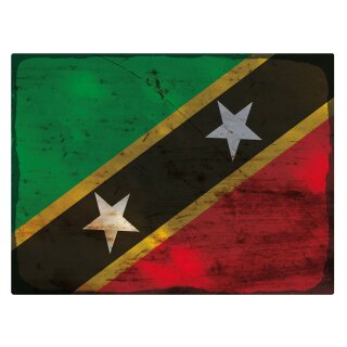 Blechschild "Flagge St. Kitts und Nevis St. Kitts Rusty Look" 40 x 30 cm Dekoschild St. Kitts und Nevis Flagge