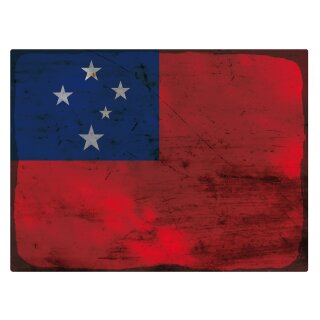 Blechschild "Flagge Samoa Rusty Look" 40 x 30 cm Dekoschild Nationalflaggen