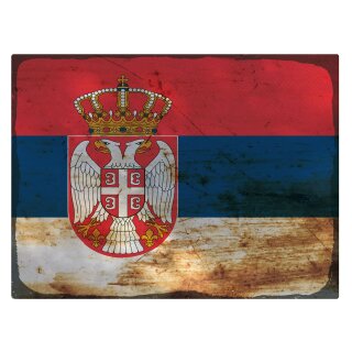 Blechschild "Flagge Serbien Rusty Look" 40 x 30 cm Dekoschild Serbien Flagge