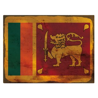 Blechschild "Flagge Sri Lanka Rusty Look" 40 x 30 cm Dekoschild Länderflagge