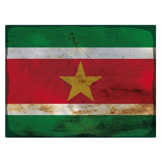 Blechschild "Flagge Surinam Rusty Look" 40 x 30 cm Dekoschild Nationalflaggen