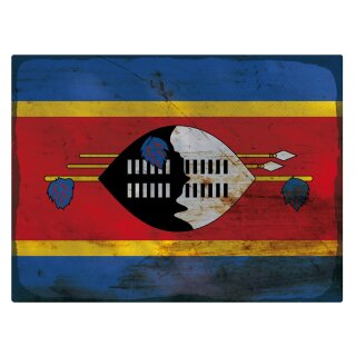 Blechschild "Flagge Eswatini Rusty Look" 40 x 30 cm Dekoschild Länderfahnen