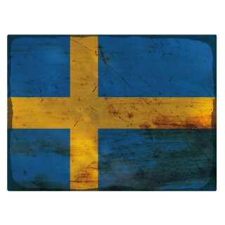 Blechschild "Flagge Schweden Rusty Look" 40 x 30 cm Dekoschild Schweden Flagge