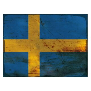 Blechschild "Flagge Schweden Rusty Look" 40 x 30 cm Dekoschild Schweden Flagge