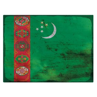 Blechschild "Flagge Turkmenistan Rusty Look" 40 x 30 cm Dekoschild Turkmenistan Flagge