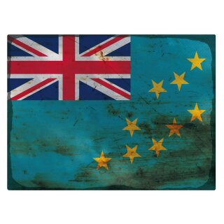 Blechschild "Flagge Tuvalu Rusty Look" 40 x 30 cm Dekoschild Länderflagge