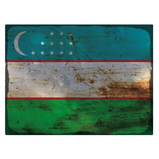 Blechschild "Flagge Usbekistan Rusty Look" 40 x 30 cm Dekoschild Nationalflaggen
