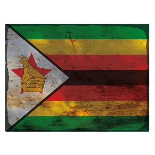 Blechschild "Flagge Simbabwe Rusty Look" 40 x 30 cm Dekoschild Nationalflaggen