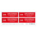 Aufkleber "Keine Werbung!" Stop, Rot, Folie, 100 x 30 mm, 4 Stück/Bogen, Sticker für Briefkasten