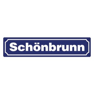 Blechschild "Schönbrunn" 46 x 10 cm Dekoschild Straßenschild