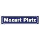 Blechschild "Mozart Platz" 46 x 10 cm...