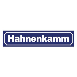 Blechschild "Hahnenkamm" 46 x 10 cm Dekoschild Skigebiet