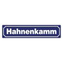 Blechschild "Hahnenkamm" 46 x 10 cm Dekoschild...