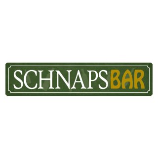 Blechschild "Schnapsbar grün" 46 x 10 cm Dekoschild Bar