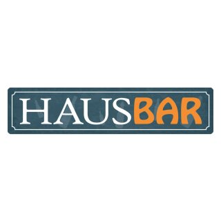 Blechschild "Hausbar blau" 46 x 10 cm Dekoschild Alkoholische Getränke