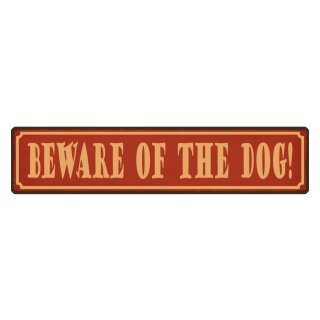 Blechschild "Beware of the dog" 46 x 10 cm Dekoschild Hund