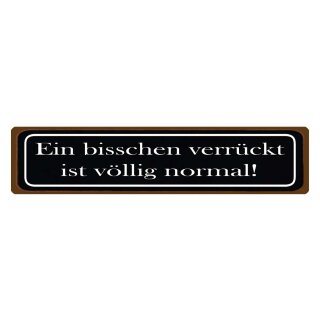 Blechschild "Ein bisschen verrückt ist normal" 46 x 10 cm Dekoschild Lebenseinstellung