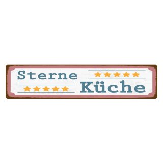Blechschild "5 Sterne Küche" 46 x 10 cm Dekoschild kochen