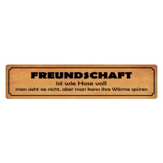 Blechschild "Freundschaft ist wie Hose voll" 46 x 10 cm Dekoschild Freunde