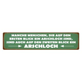 Blechschild "Manche Menschen Arschloch" 46 x 10 cm Dekoschild Begegnung