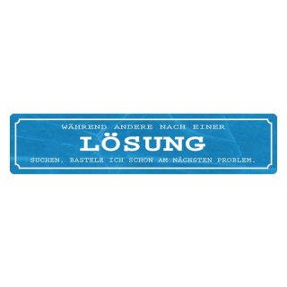 Blechschild "Während andere Lösung suchen, Problem" 46 x 10 cm Dekoschild Ziel