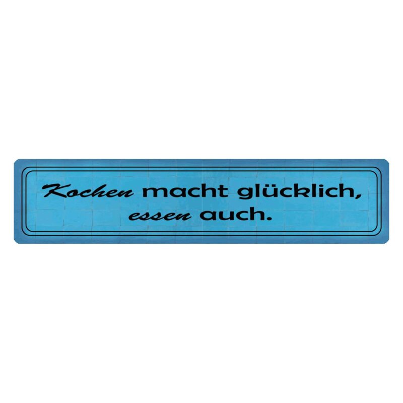 KLEINLAUT 3D-Schriftzug 'Kochen Macht Glücklich' – 10x5,6 Cm, 32 Farben, Pastell Blau, Made In Germany