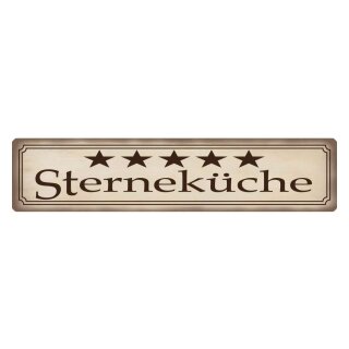 Blechschild "Sterneküche" 46 x 10 cm Dekoschild Kitchen