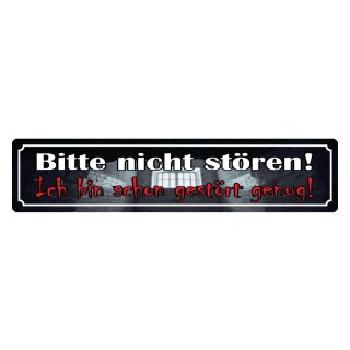 Blechschild "Nicht stören bin schon gestört" 46 x 10 cm Dekoschild Aufforderung