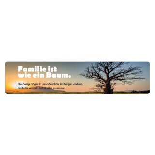 Blechschild "Familie ist wie Baum mit Zweige" 46 x 10 cm Dekoschild Familie